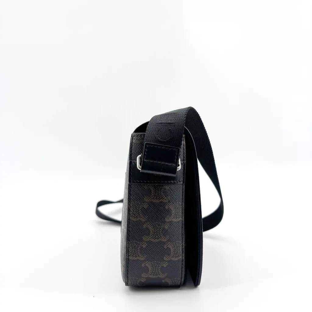 Celine Medium Messenger Bag in Triomphe Canvas Black Canvas Very good - Box View