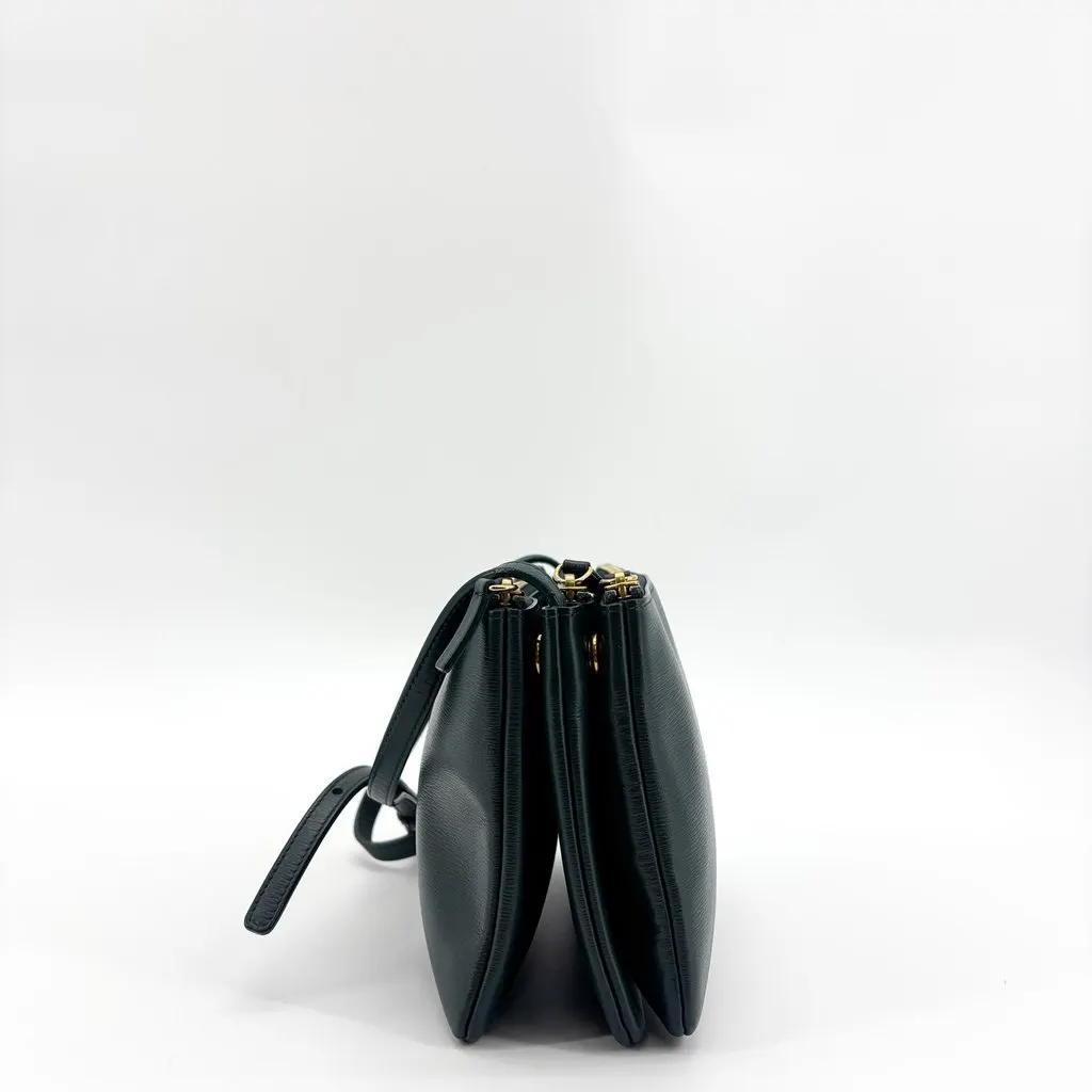 Celine Trio Bag Small Dark Green Gold Hardware Green Leather Very good - Model View