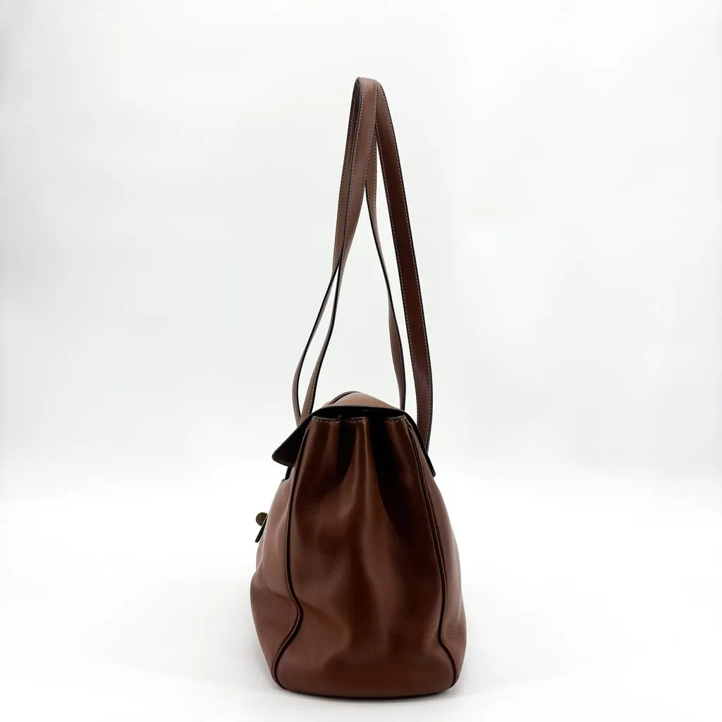 Celine Medium Soft 16 Bag in Tan Brown Leather Good - Model View
