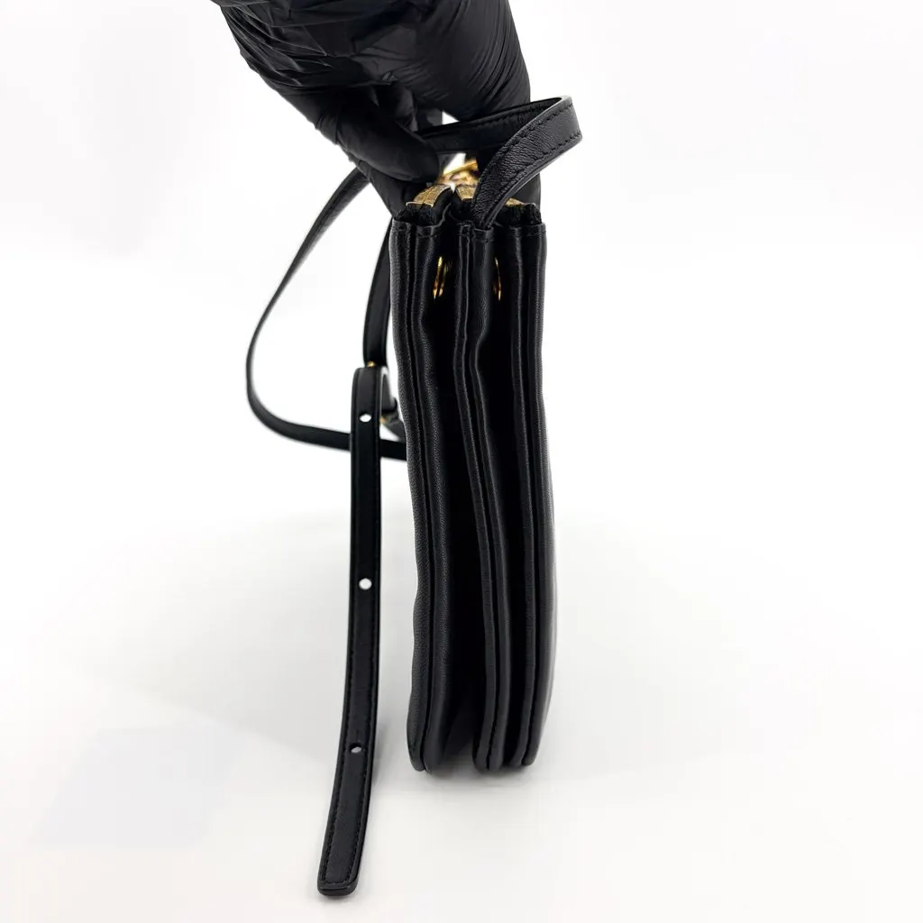 Celine Large Trio Smooth Lambskin Bag Black Black Leather Good - Model View
