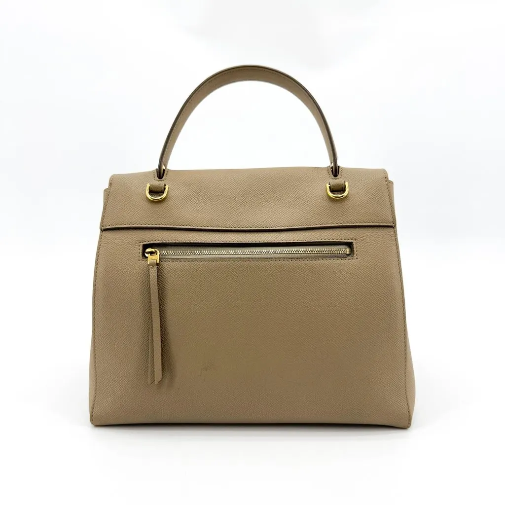 Celine Micro Belt Bag in Grained Calfskin Taupe Beige Leather Good - Inside View