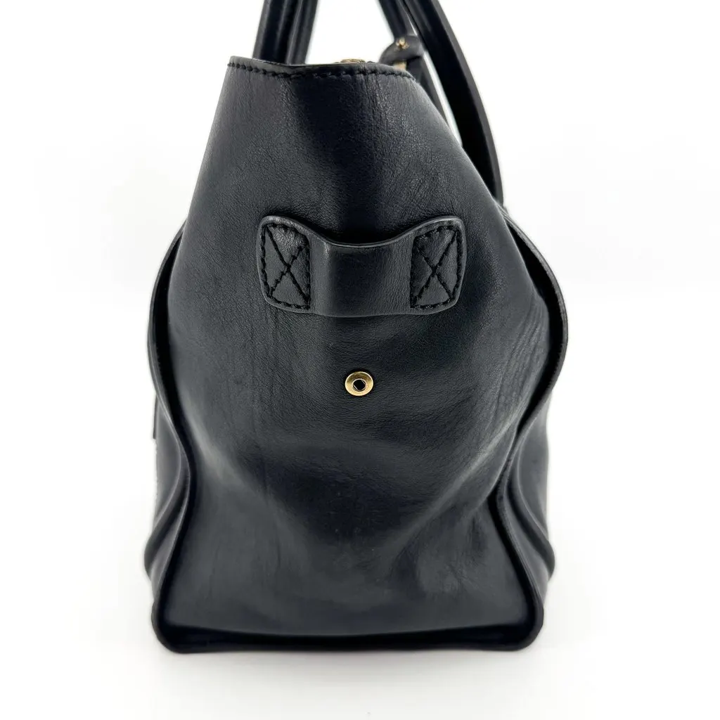 Celine Micro Luggage Bag in Supple Calfskin Black Black Leather Good - Inside View