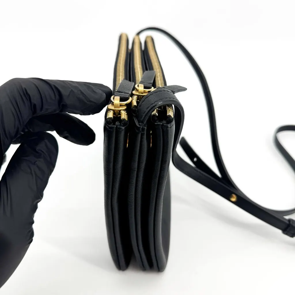Celine Small Trio Bag Black Black Leather Good - Box View