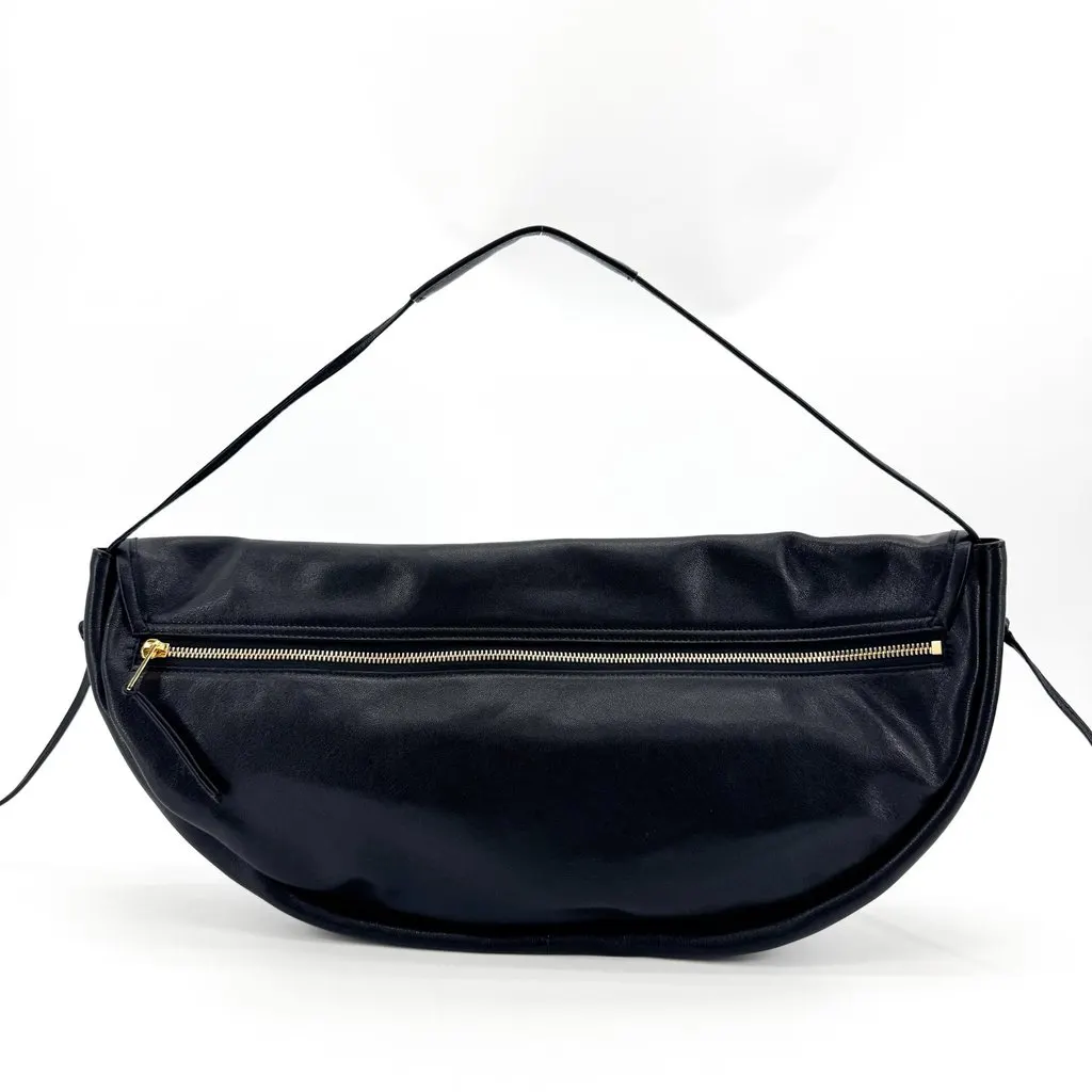 Celine Soft Leather Triomphe Shoulder Bag Black Black Leather Very good - Inside View