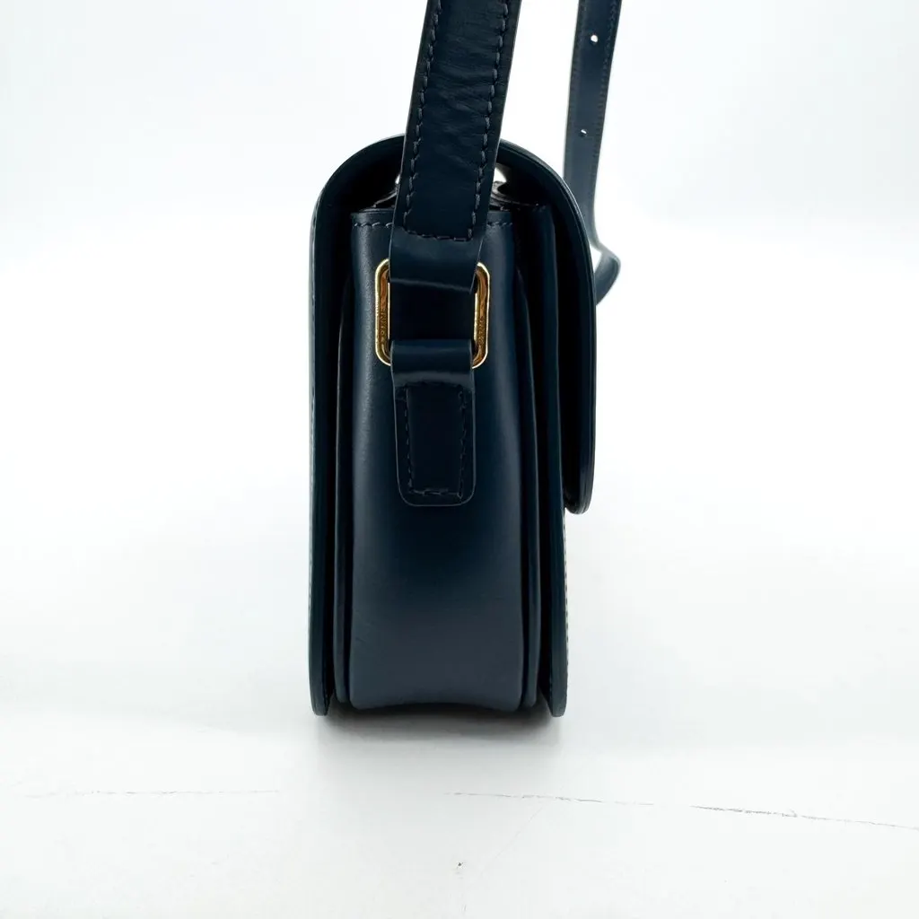 Celine Teen Triomphe Bag in Shiny Calfskin Navy Blue Leather Very good - Box View