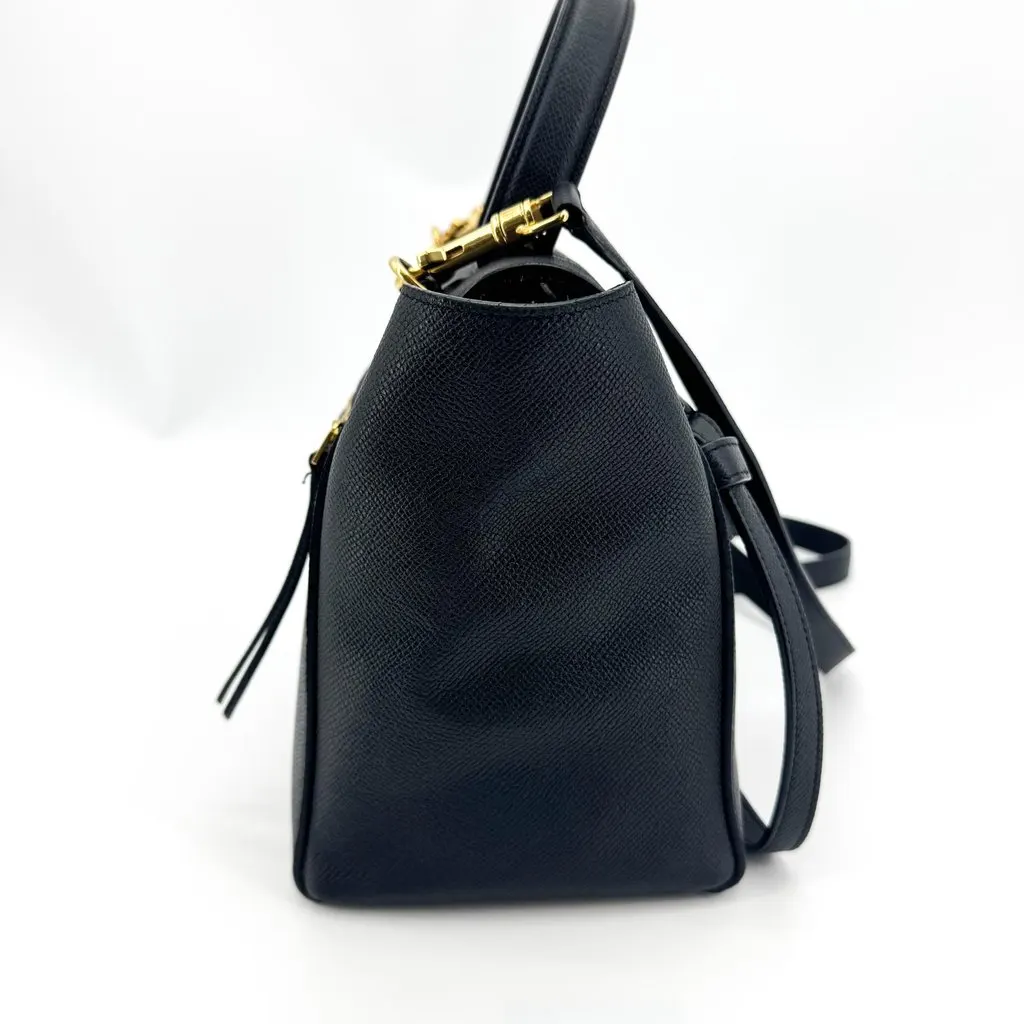 Celine Nano Belt Bag in Grained Calfskin Black Black Leather Very good - Box View
