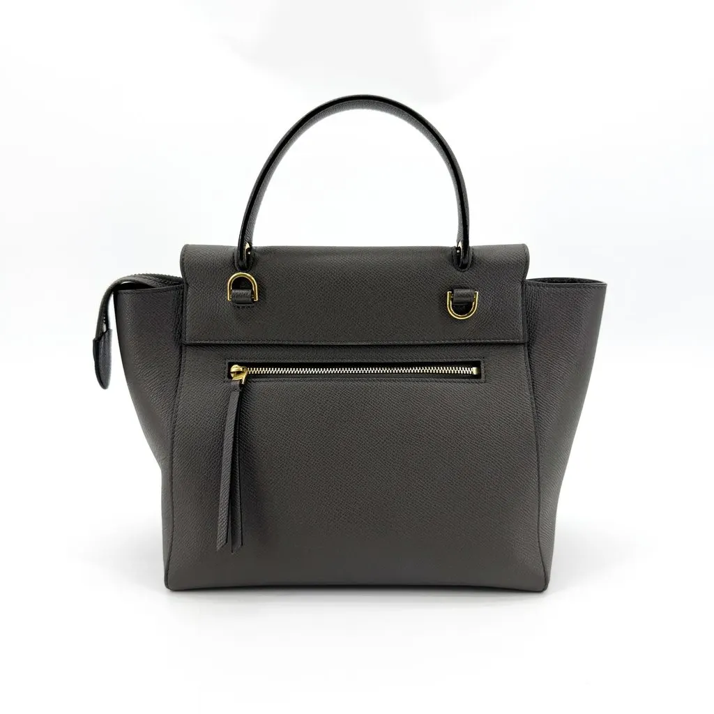 Celine Grained Calfskin Nano Belt Bag Grey MultiColor Leather Good - Inside View
