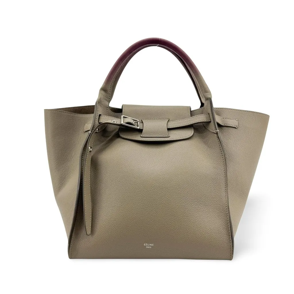 Celine Big Bag Small in Grained Calfskin Taupe Beige Leather Good - Front View