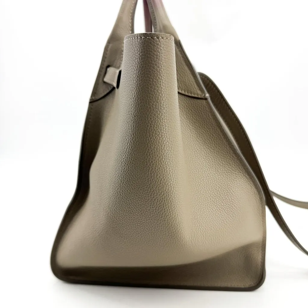 Celine Big Bag Small in Grained Calfskin Taupe Beige Leather Good - Back View