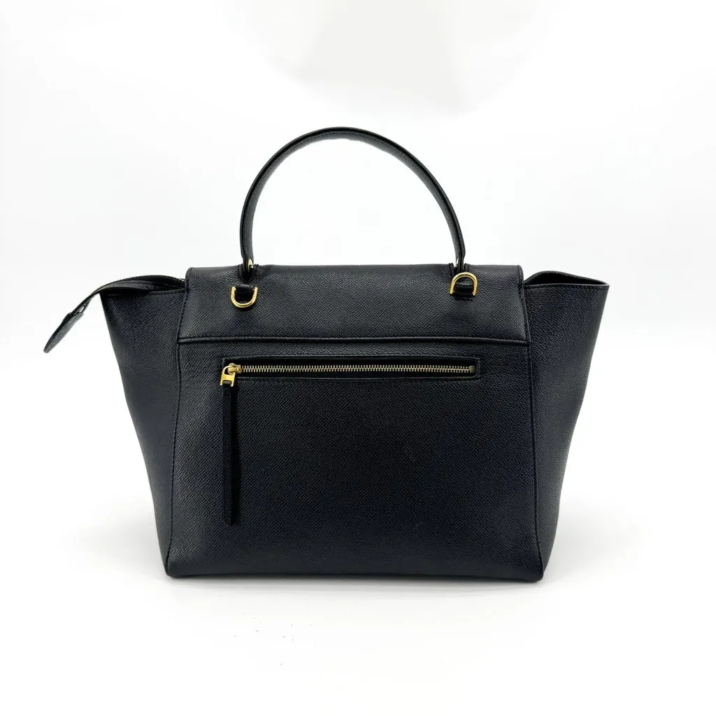Celine Nano Belt Bag in Grained Calfskin Black Black Leather Good - Inside View
