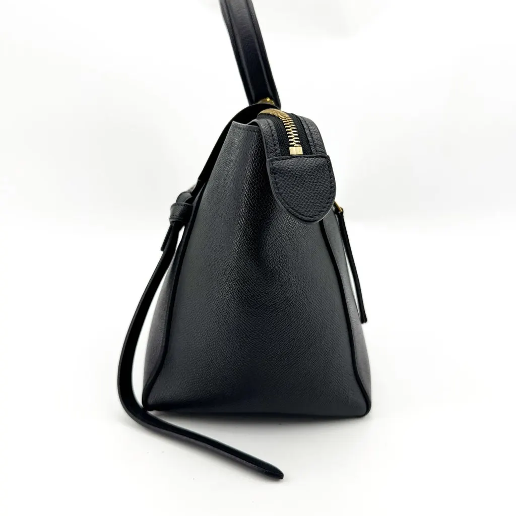 Celine Nano Belt Bag in Grained Calfskin Black Black Leather Good - Model View