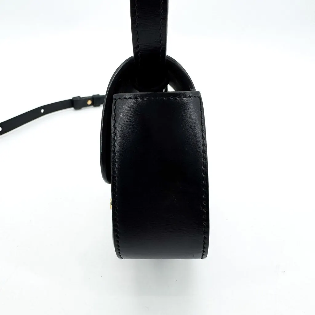 Celine Mini Triomphe Belt Bag in Shiny Calfskin Black Black Leather Very good - Inside View