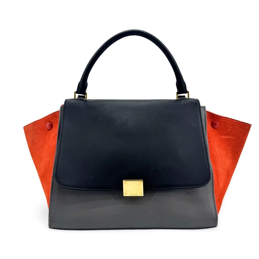 Celine متوسطة Trapeze Tricolor حقيبة توت