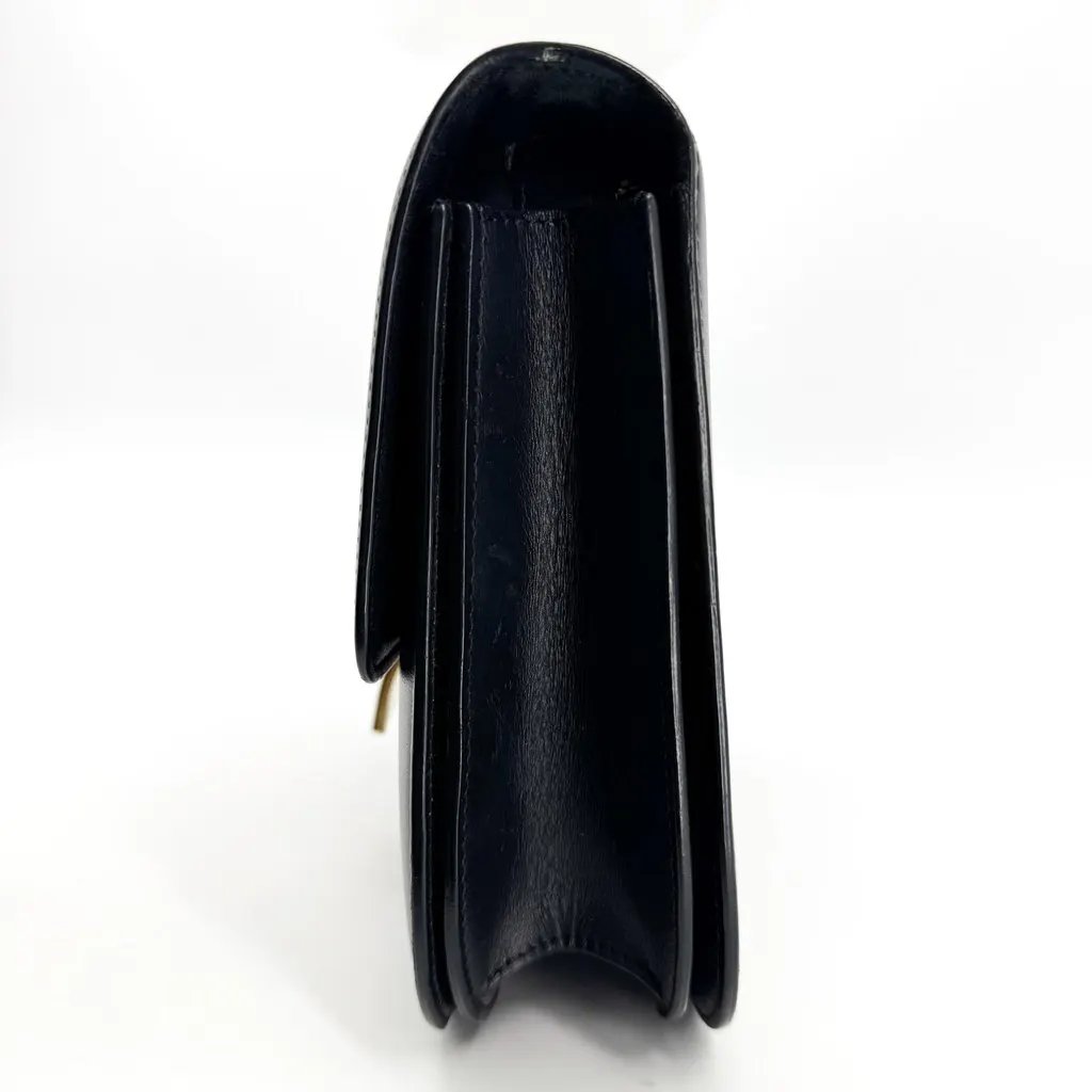 Celine Medium Classic Box Bag Black Gold Black Leather Fair - Inside View