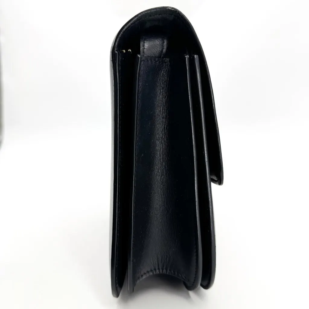 Celine Medium Classic Box Bag Black Gold Black Leather Fair - Model View