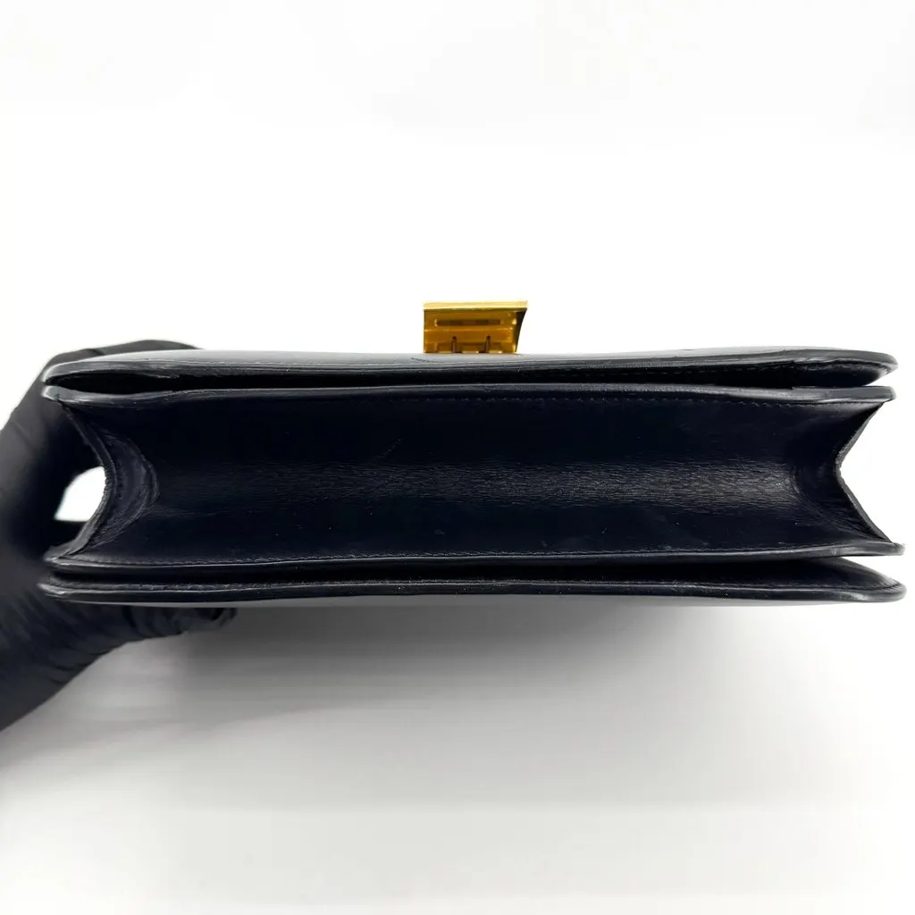 Celine Medium Classic Box Bag Black Gold Black Leather Fair - Box View