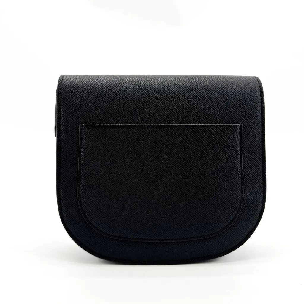 Celine Small Trotteur Shoulder Bag Grained Calfskin Black Gold Black Leather Good - Inside View