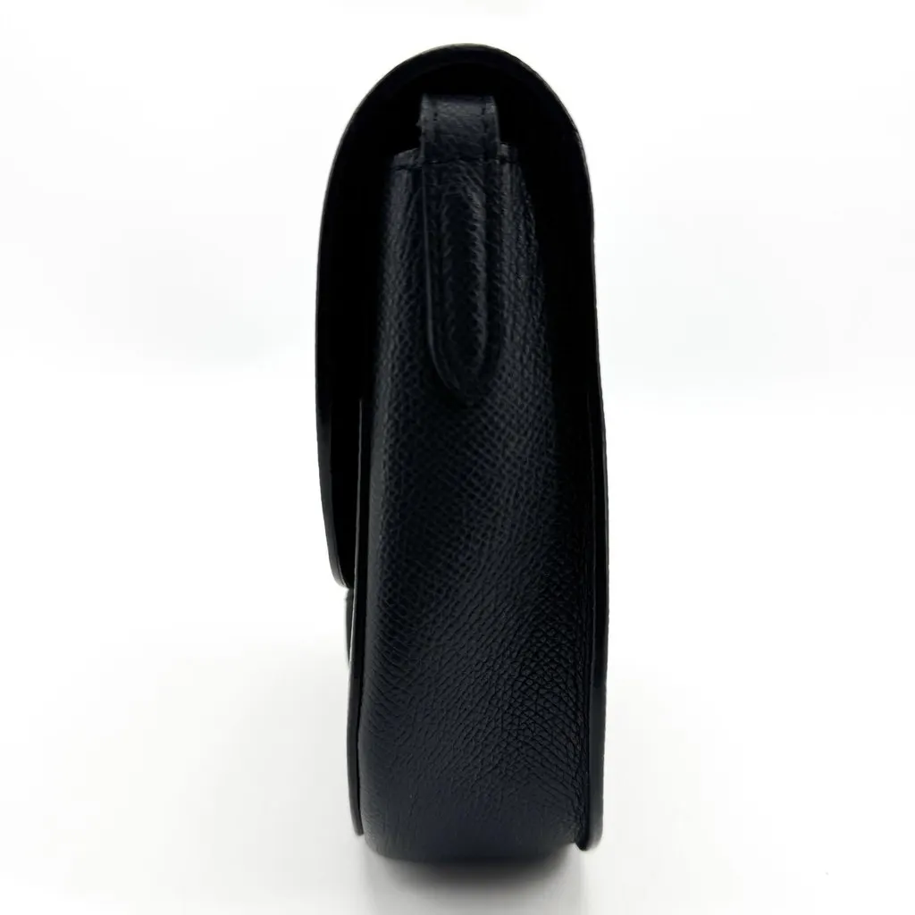 Celine Small Trotteur Shoulder Bag Grained Calfskin Black Gold Black Leather Good - Model View