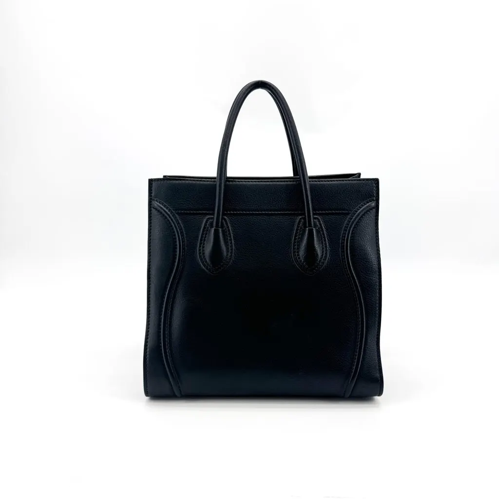Celine Micro Luggage Bag Calfskin Black Black Leather Good - Inside View