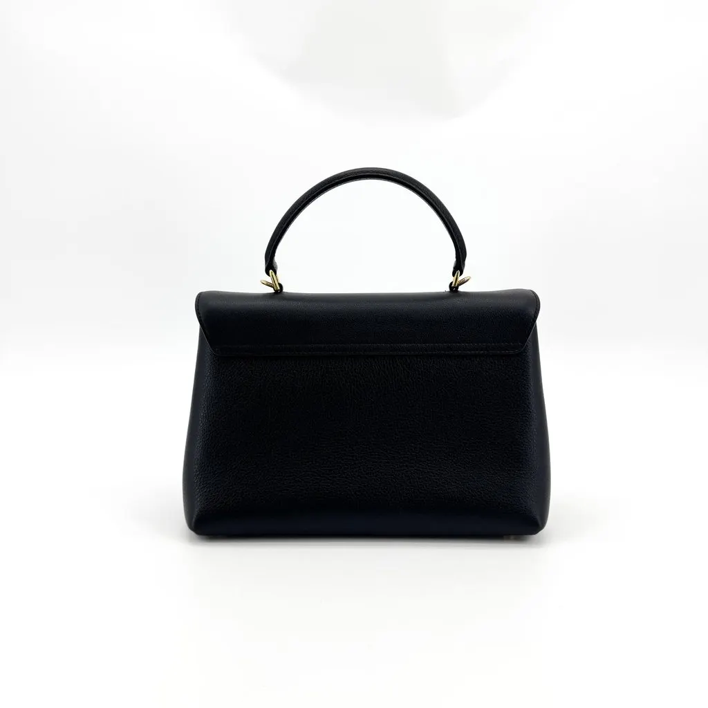 Celine Small Top Handle Triomphe Bag Black Black Leather Very good - Inside View