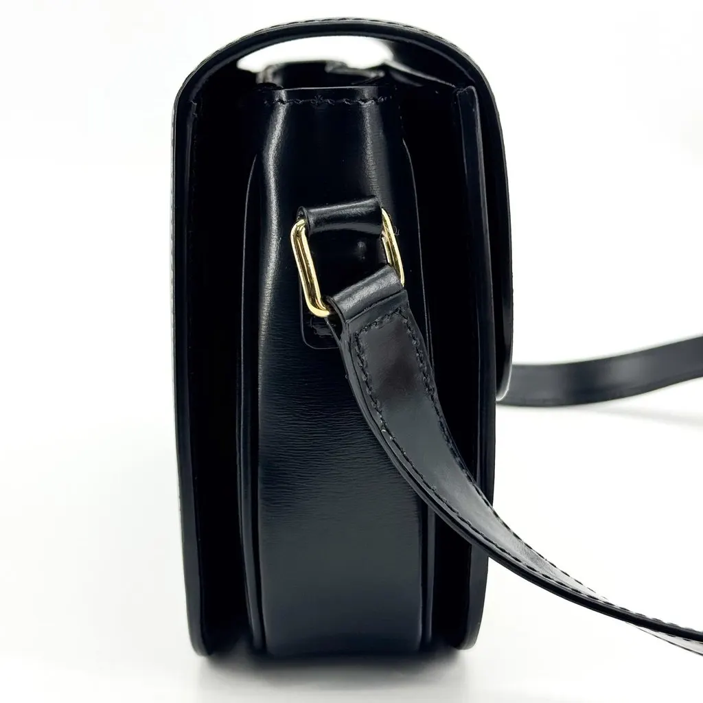 Celine Teen Triomphe Bag in Shiny Calfskin Black Black Leather Very good - Box View
