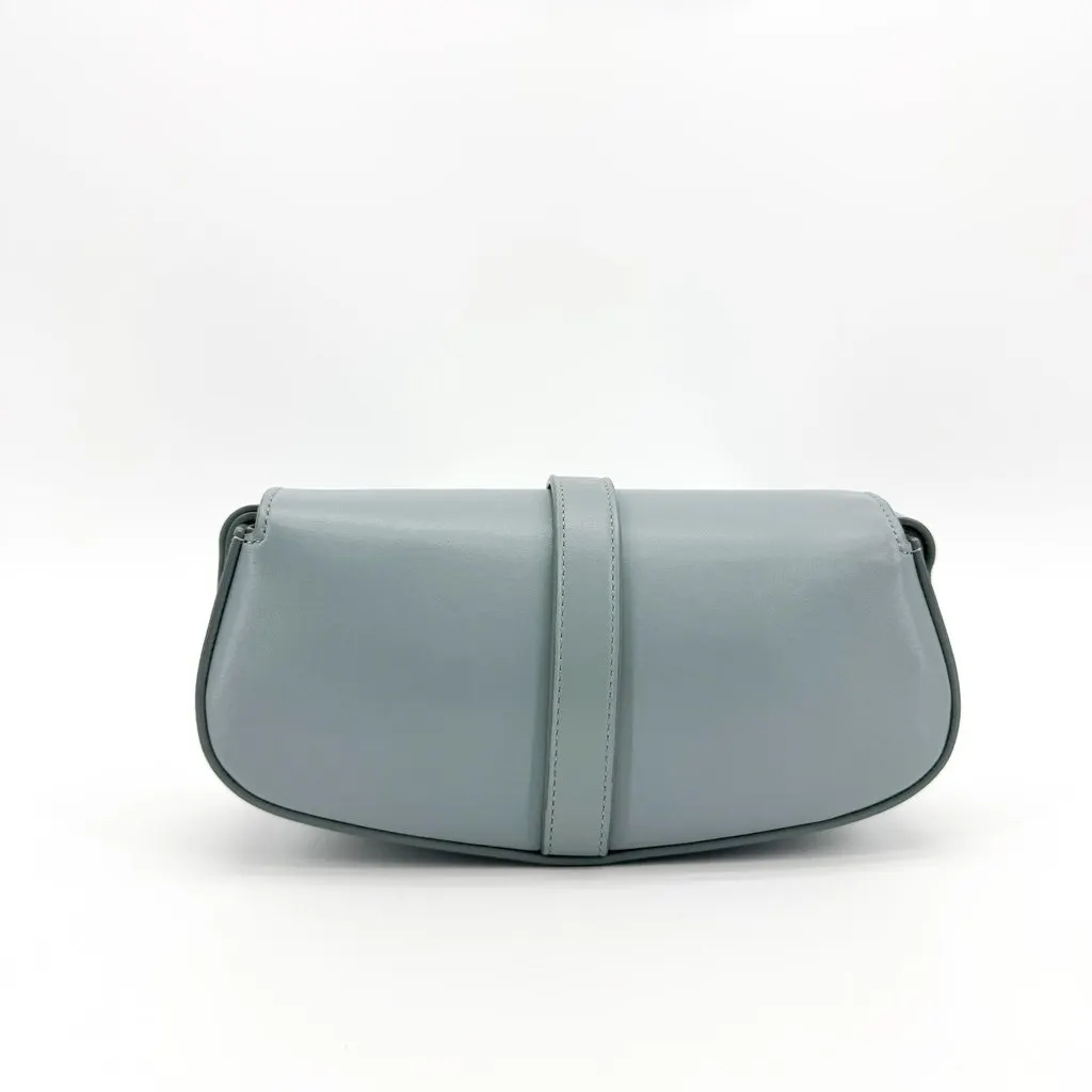 Celine Smooth Calfskin Tabou Clutch Padlock Gold Hardware Slate Blue Blue Leather Good - Inside View