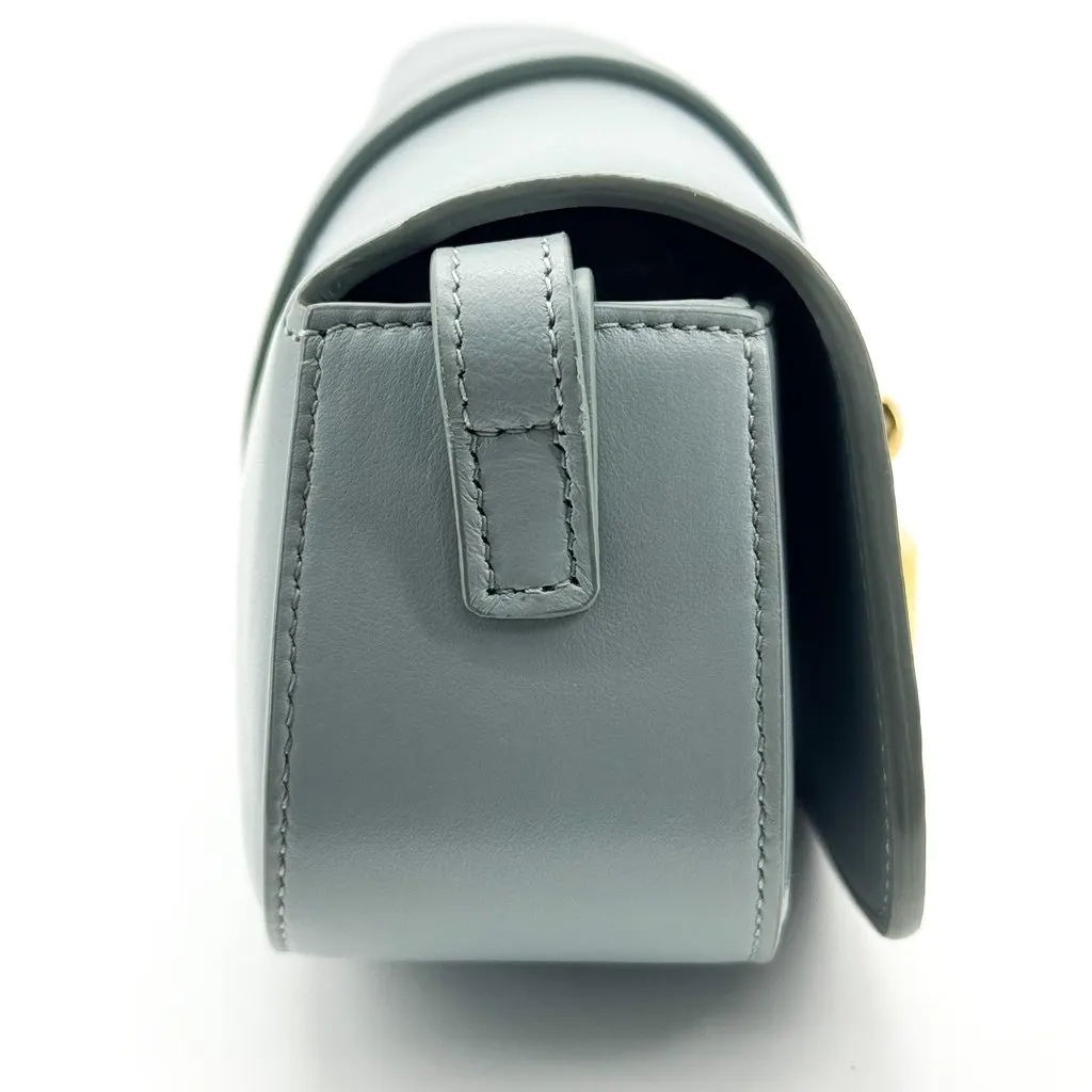 Celine Smooth Calfskin Tabou Clutch Padlock Gold Hardware Slate Blue Blue Leather Good - Box View