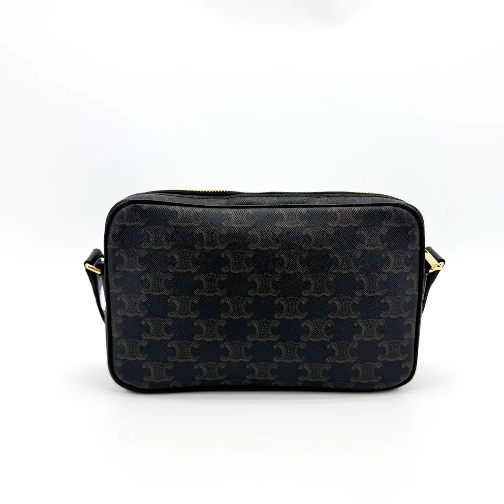 Celine Medium Camera Bag in Triomphe Canvas Black Black Canvas Very good - Inside View