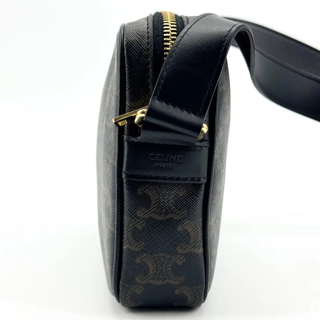 Celine Medium Camera Bag in Triomphe Canvas Black Black Canvas Very good - Box View