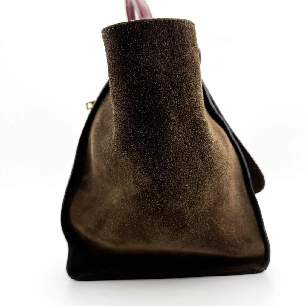 Celine Small Trapeze Bag Burgundy Dark Brown Brown Leather Good - Box View