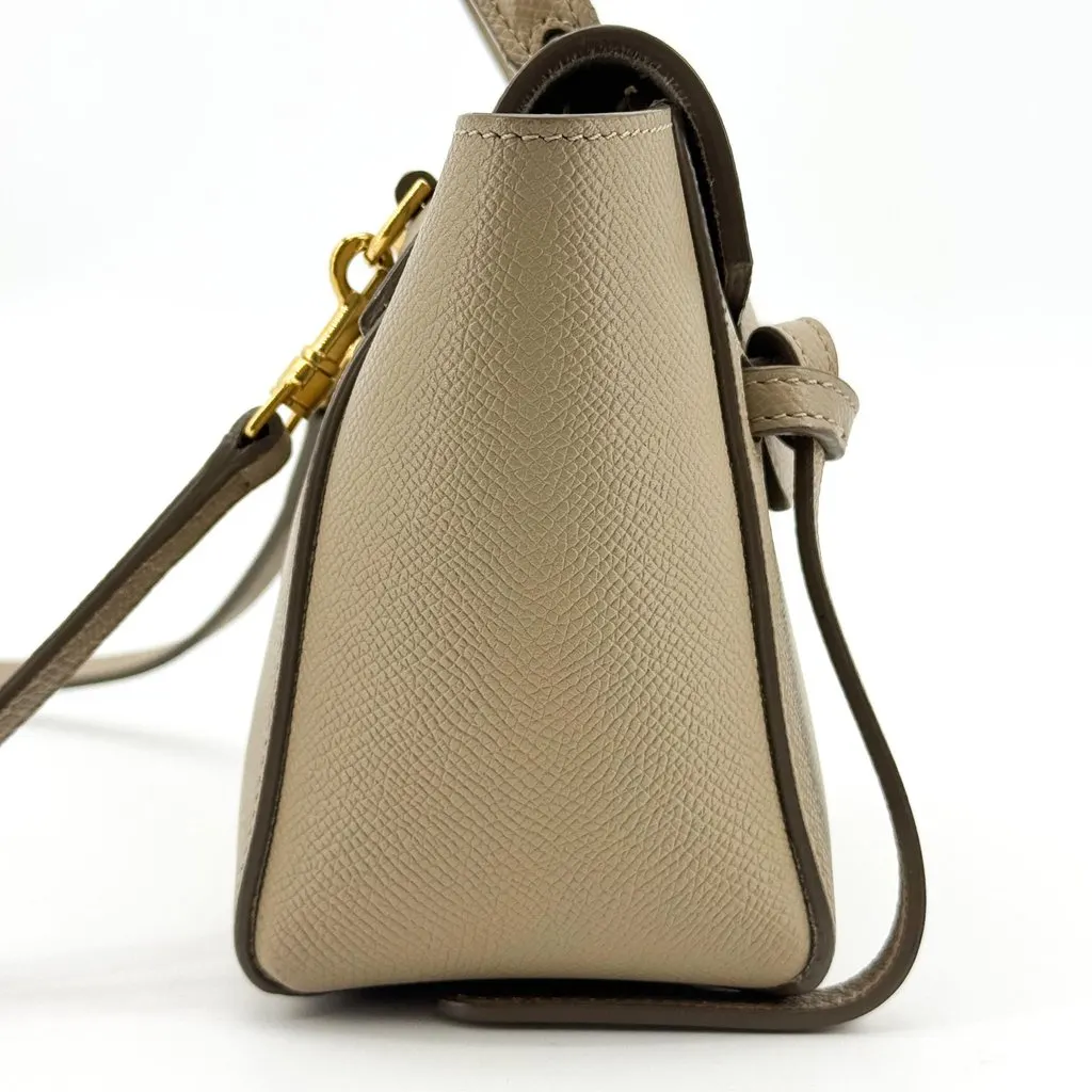 Celine Pico Belt Bag in Grained Calfskin Light Taupe Beige Leather Very good - Model View