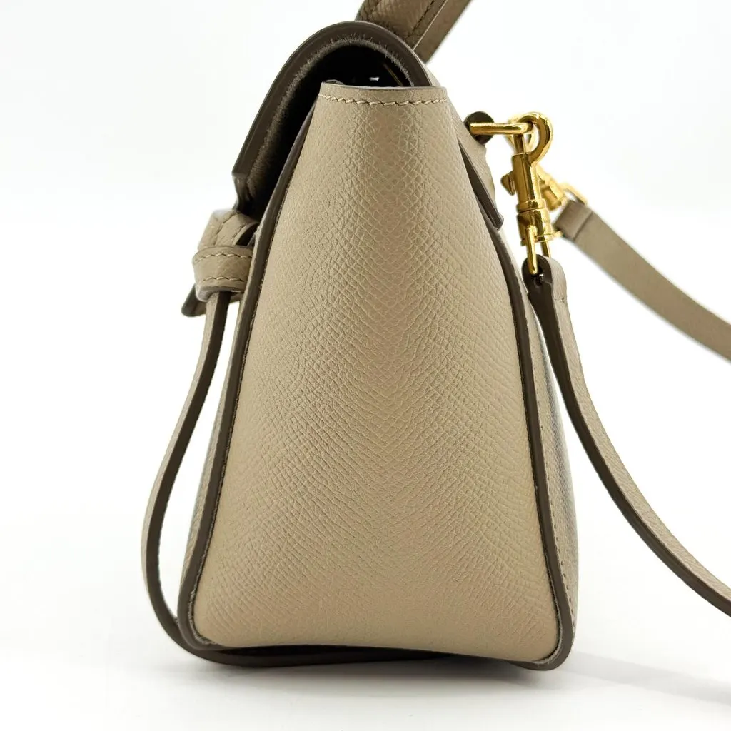 Celine Pico Belt Bag in Grained Calfskin Light Taupe Beige Leather Very good - Box View