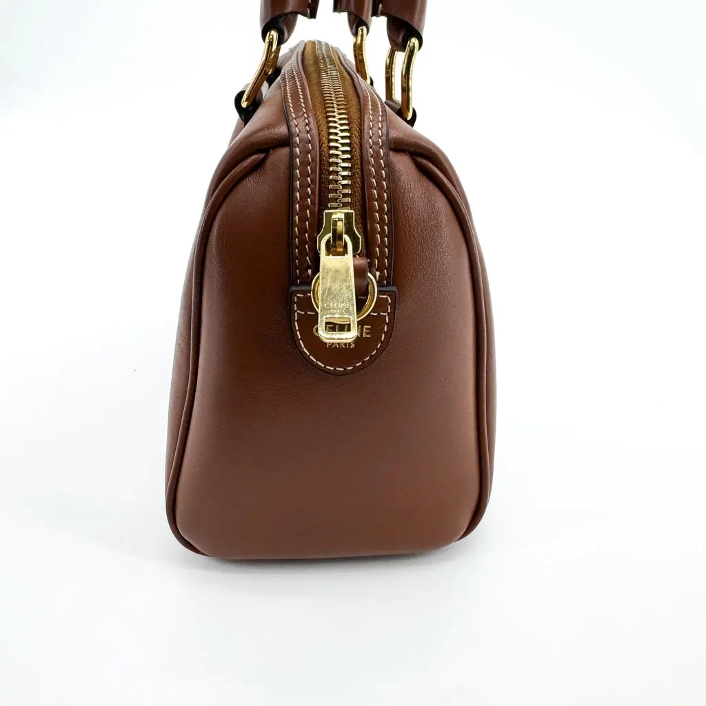 Celine Small Boston in Cuir Triomphe Smooth Calfskin Tan Brown Leather Good - Box View