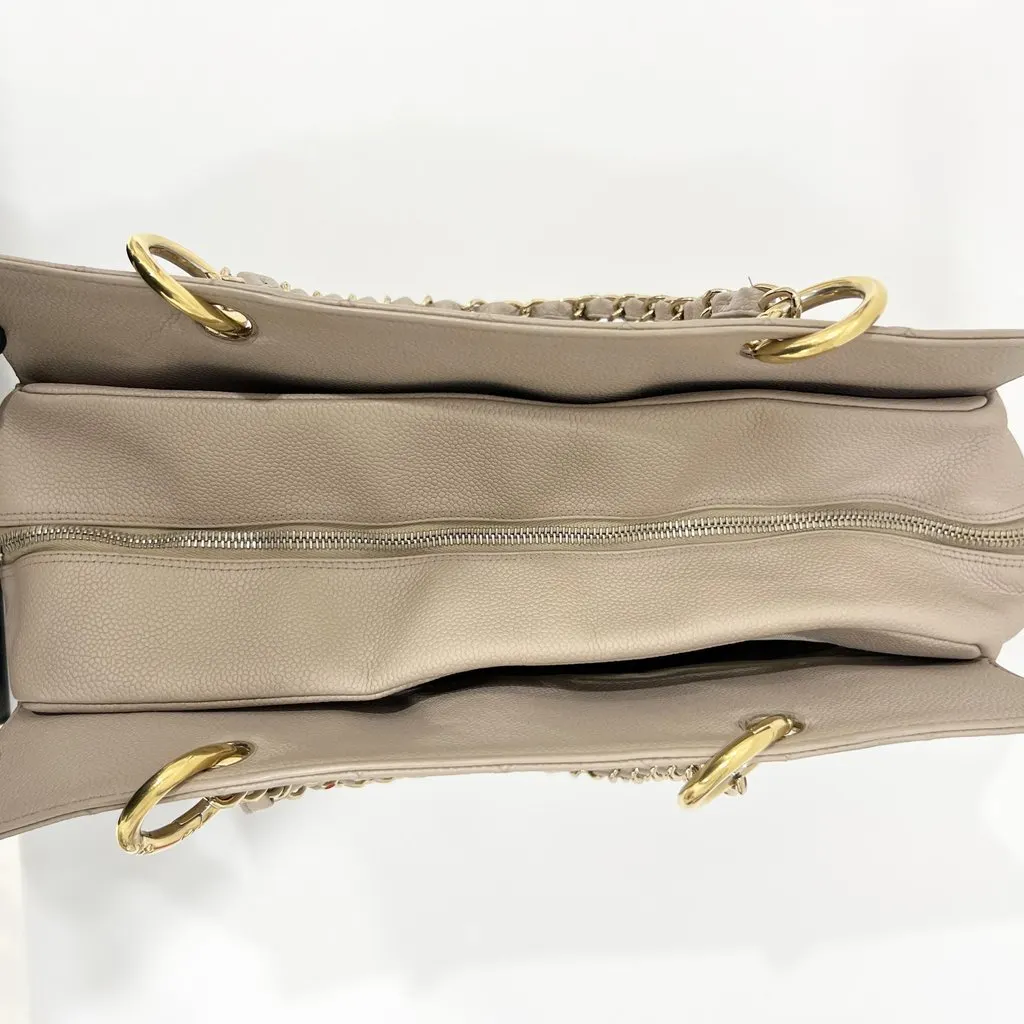 Chanel Caviar Square Bag Large Beige Leather Good - Box View