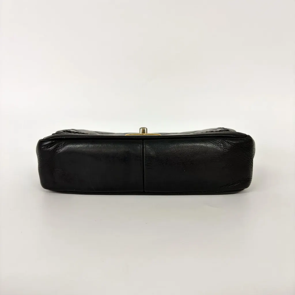Chanel Small Rectangular Whipstitch Flap Bag Black Gold Hardware 21st Series Black Leather Good - Box View