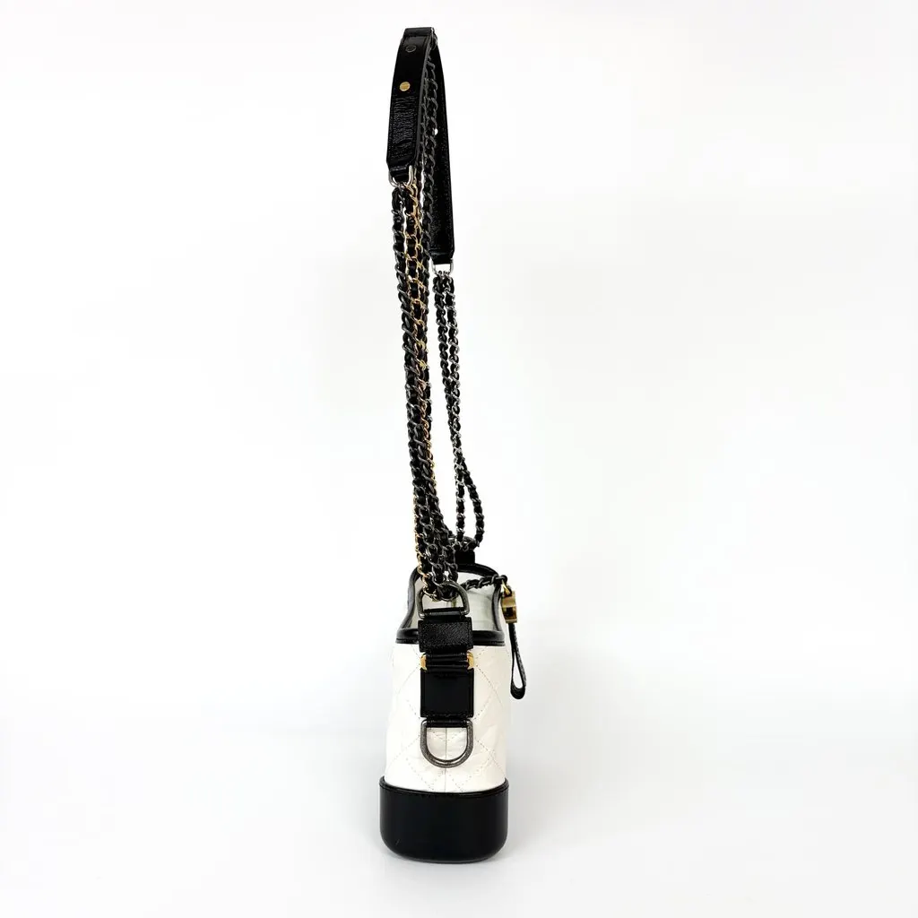 Chanel Gabrielle Small Hobo Bag White and Black 23 Series Black Leather Good - Box View