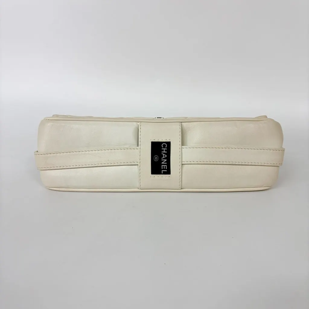 Chanel Cream Quilted Lambskin Silver Hardware Flap Bag Series 11 Ecru Leather Fair - Box View