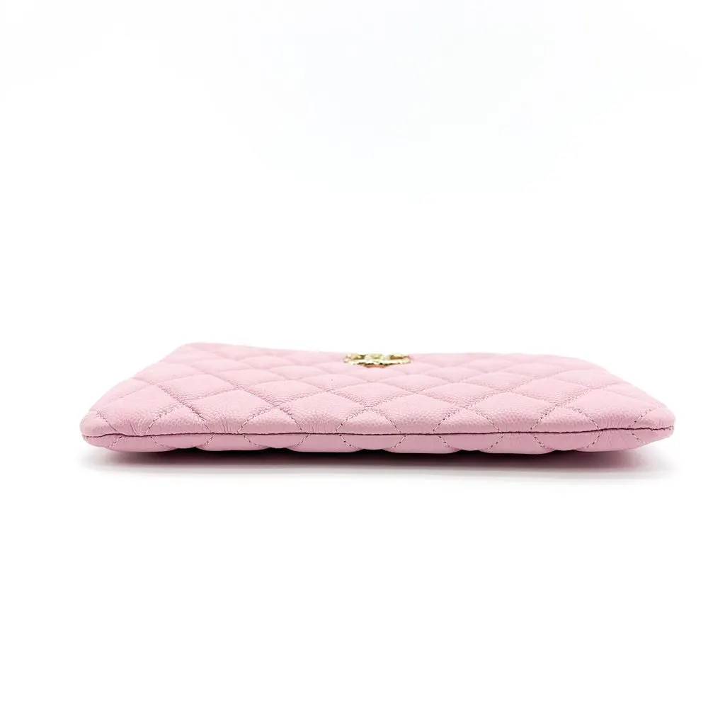 Chanel Classic New Medium Pouch Caviar Gold Hardware Pink MultiColor Leather Good - Box View