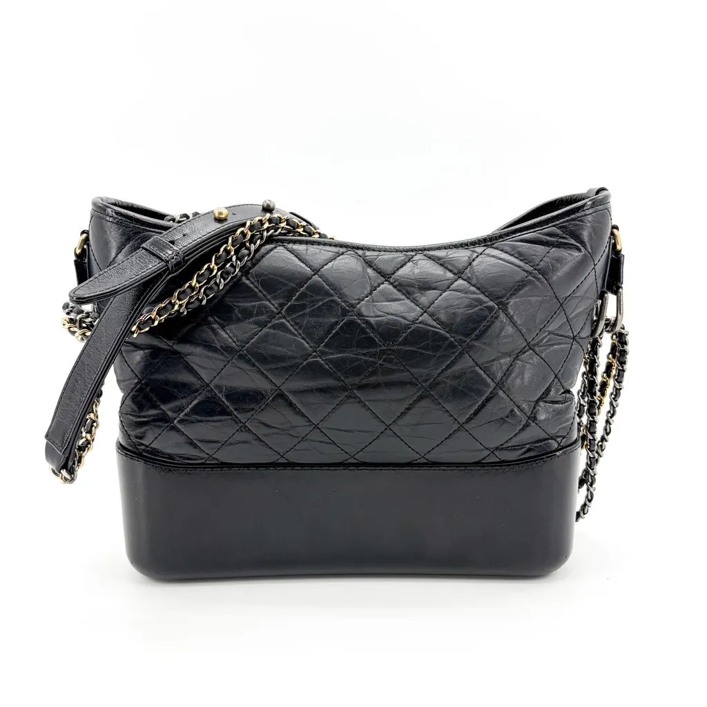 Chanel Gabriel Hobo Bag Medium Black MultiColor Leather Very good - Back View