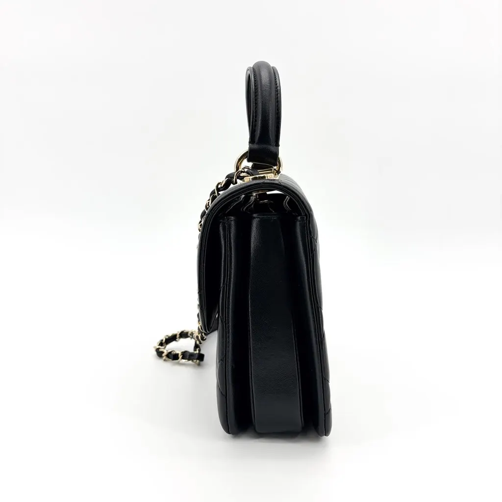 Chanel Trendy CC Small Top Handle Bag Gold Hardware Black Built-in Chip MultiColor Leather Very good - Model View