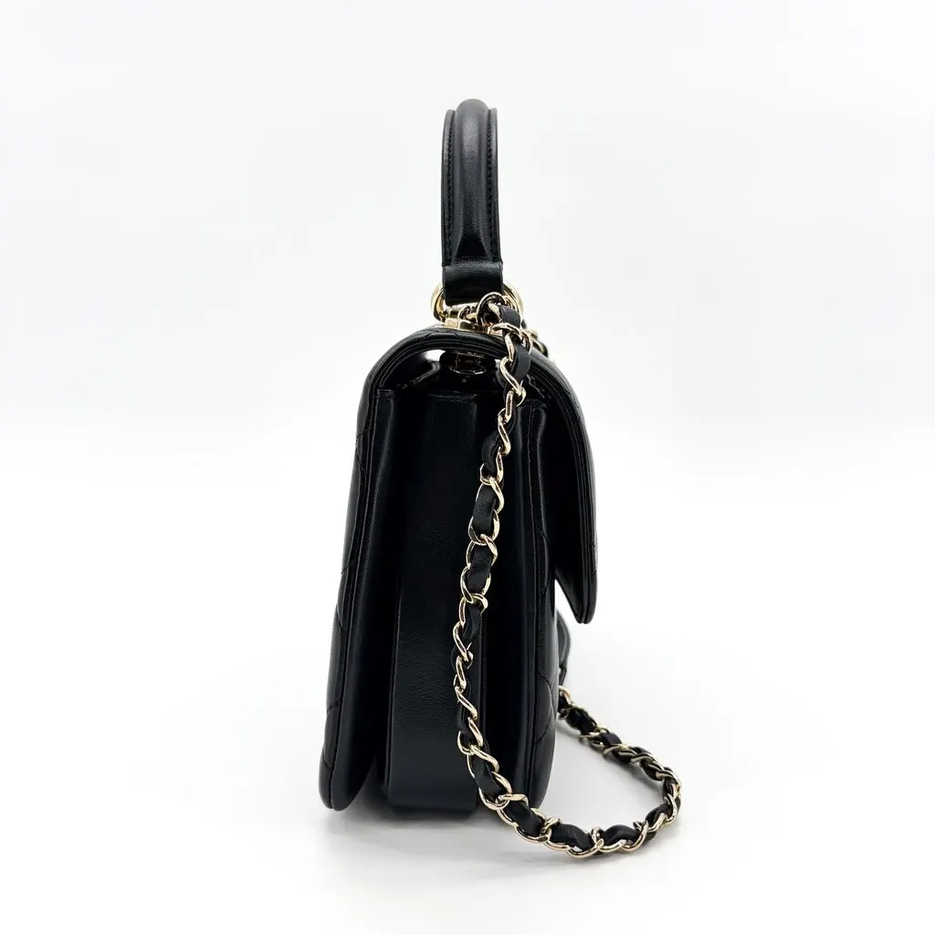 Chanel Trendy CC Small Top Handle Bag Gold Hardware Black Built-in Chip MultiColor Leather Very good - Box View