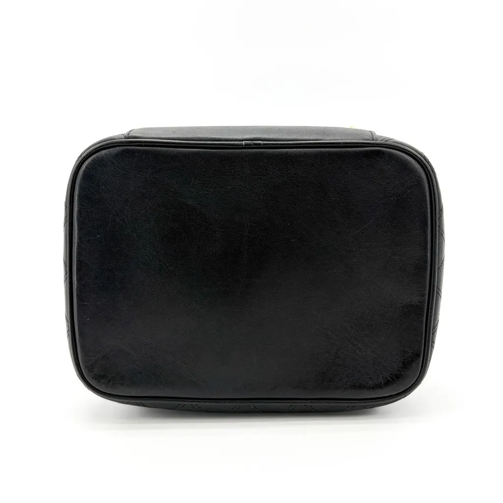 Chanel Vintage Lambskin Vanity Case Black with Gold Hardware MultiColor Leather Good - Box View