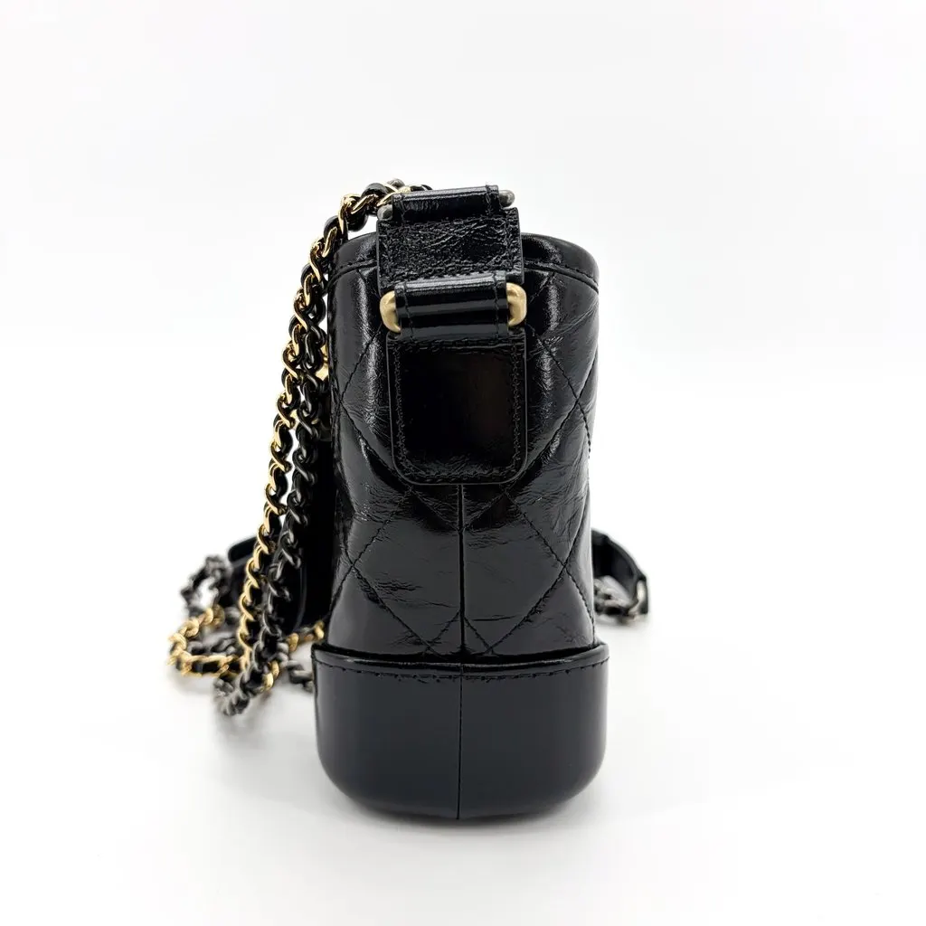 Chanel Small Gabriel Hobo Bag Black Black Leather Very good - Model View