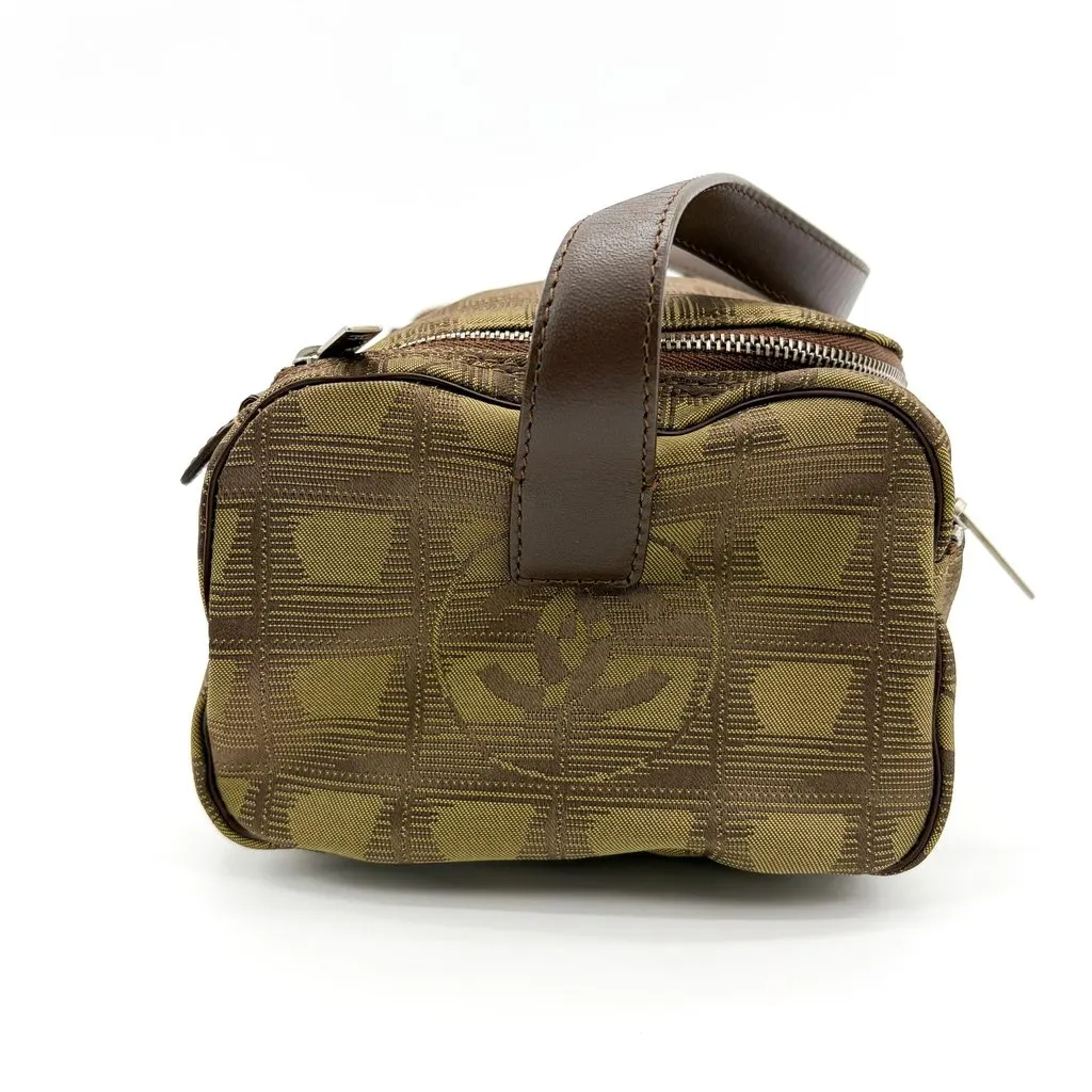Chanel New Travel Line Vanity Bag Khaki Brown Polyamide Very good - Inside View
