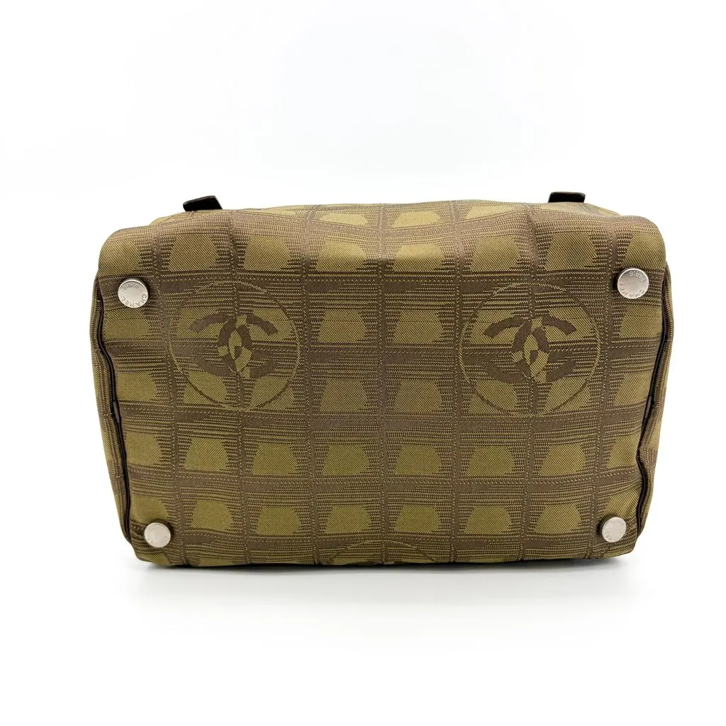 Chanel New Travel Line Vanity Bag Khaki Brown Polyamide Very good - Box View