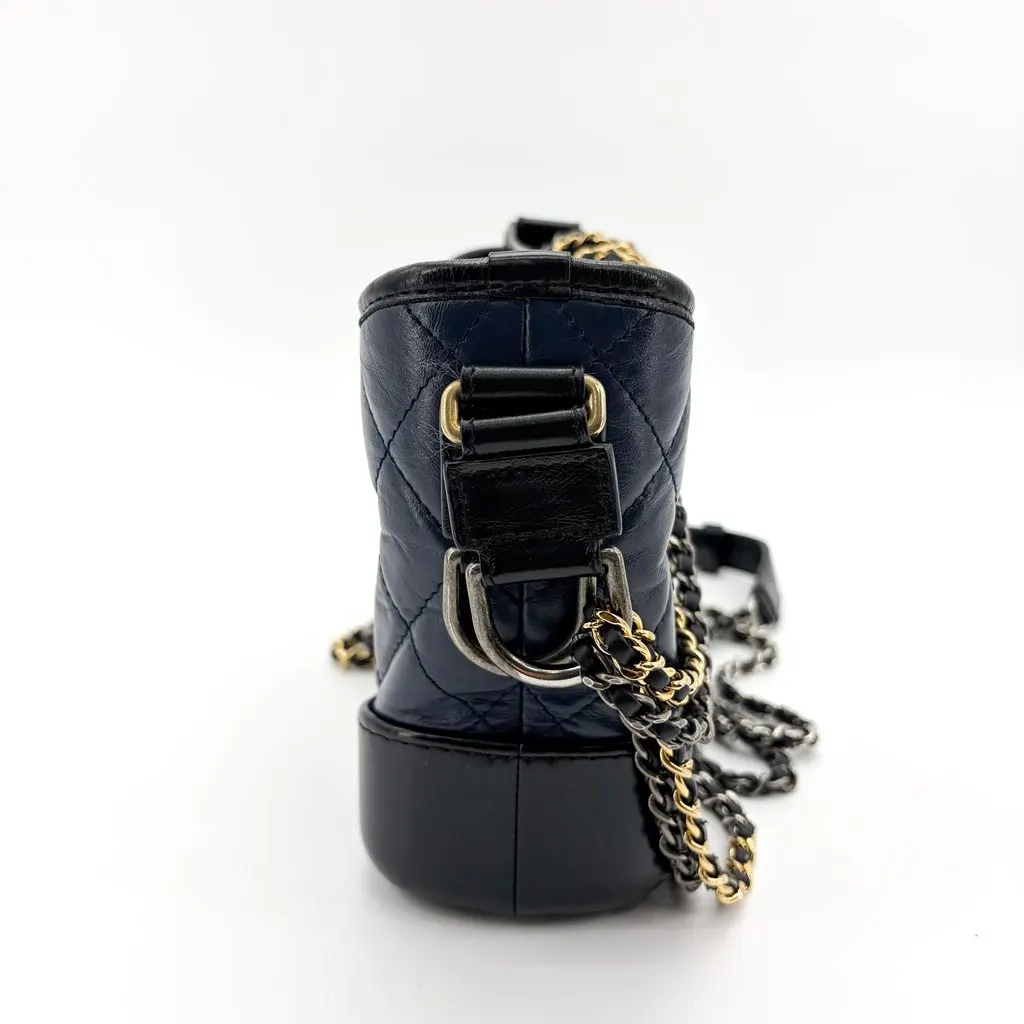 Chanel Gabriel Small Hobo Bag Navy Black Black Leather Very good - Box View
