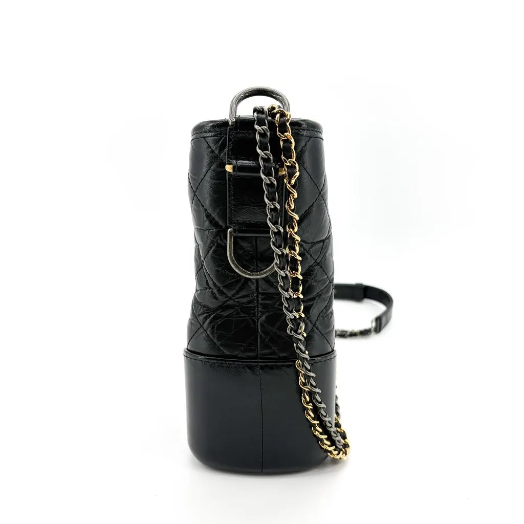 Chanel Gabrielle Medium Hobo Bag Black Vintage Calfskin Gold Hardware Silver Hardware Black Leather Very good - Box View