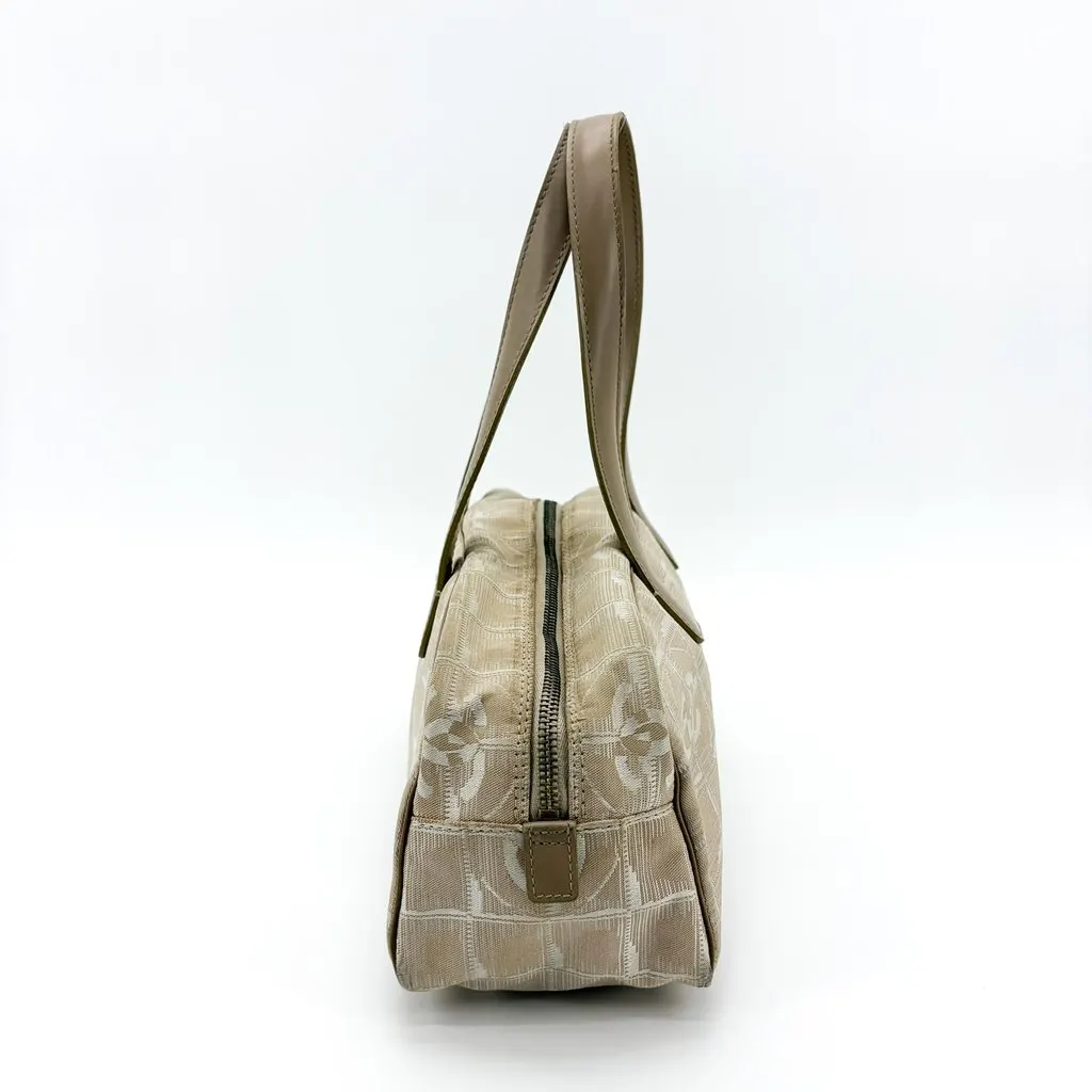 Chanel New Travel Line Bowler Bag Beige Beige Polyamide Fair - Inside View