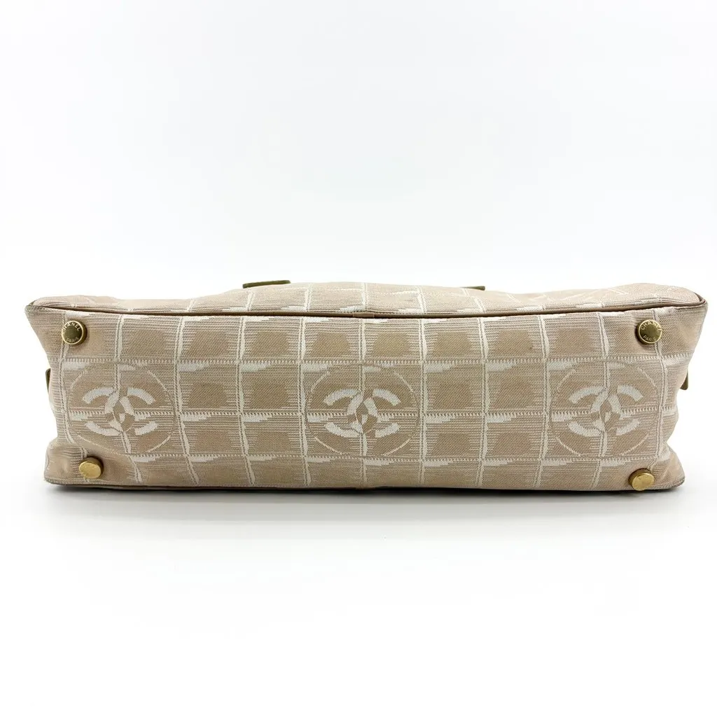 Chanel New Travel Line Bowler Bag Beige Beige Polyamide Fair - Box View