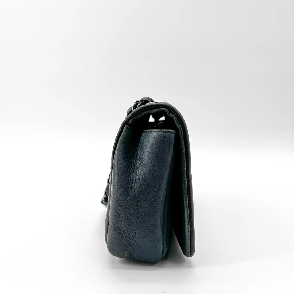 Chanel Vintage Classic Single Flap Bag Medium Lambskin Black Silver Hardware Black Leather Good - Box View